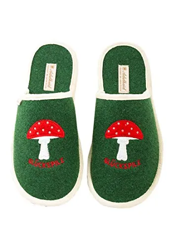 Produktbild Adelheid Glückspilz Filzpantoffeln, Farbe:moosgrün, Größe:36/37