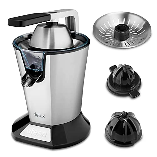 Ufesa entsafter EX4950 Zitruspresse mit 600W, Saftpresse elektrisch aus Edelstahl, Zitronenpresse, Orangenpresse, Limettenpresse, BPA-Frei, Schwarz