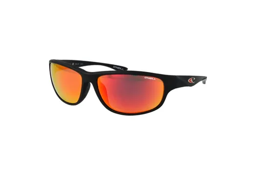 O'Neill Polarisiert Wrap Sonnenbrille 9062 2.0 Schwarz-Rot - Stylische Sonnenbrille mit polarisierten Gläsern und UV400 Schutz. Ideal für sonnige Tage, bietet hohen Tragekomfort dank Gummi-Nasenpads und passt perfekt zu mittelgroßen Gesichtern.