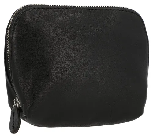 Gusti Kosmetiktasche Leder - Leo Utensilientasche Kulturbeutel Waschtasche Schminktasche Kulturtasche Schwarz Leder