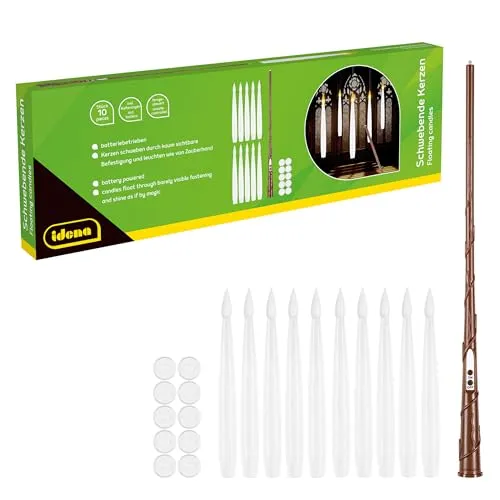 Idena 31874 Schwebende Kerzen mit Zauberstab Fernbedienung