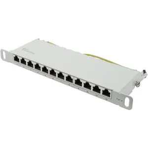 Good-Connections Patchpanel GC-N0126, Cat 6, 12 Ports - Netzwerkschränke, 12 RJ45 Buchsen für bis zu 1GBit/s, unterstützt PoE, robustes STP Gehäuse für optimale Signalqualität und einfache Installation.