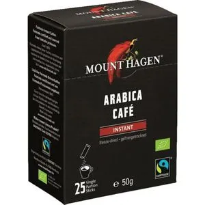 Mount-Hagen Kaffee Arabica Blend Instant, BIO, löslicher Kaffee, 100% Arabica, 25 Portionssticks