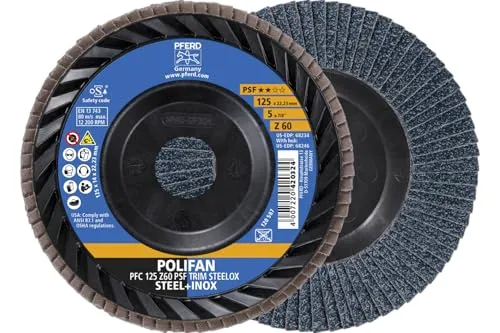 POLIFAN Fächerscheibe PFC 125x22,23 mm Z60 für Stahl und Edelstahl - Zubehör für Elektrowerkzeug - Hochwertige Fächerscheibe mit aggressiver Zerspanungsleistung und langer Standzeit, ideal für effiziente Metallbearbeitung.
