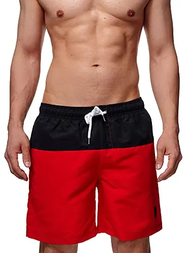 Indicode Herren Pruitt Badehose mit 3 Taschen | Sportliche Badeshorts Goji Berry, L - Sportliche Badeshorts mit elastischem Bund und Kordelzug, integriertem Mesh-Besatz und praktischen Taschen. Ideal für Strand und Pool, bietet maximale Bewegungsfreiheit und modernen Style.