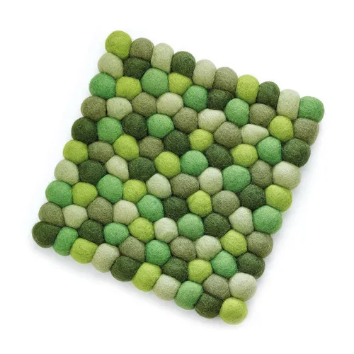 CILIO Untersetzer aus 100% Schafwolle LANA VERDE eckig 21 x 21 cm grün