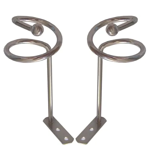 BASIT Drapierhaken für Gardinen I 1 Paar I in Edelstahl Look für Gardinenstangen I T61