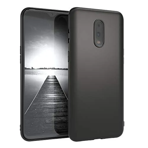 EAZY CASE Handyhülle Silikon mit Kameraschutz kompatibel mit OnePlus 7 in Schwarz Matt, Ultra dünn, Slimcover, Silikonhülle, Hülle, Softcase, Backcover