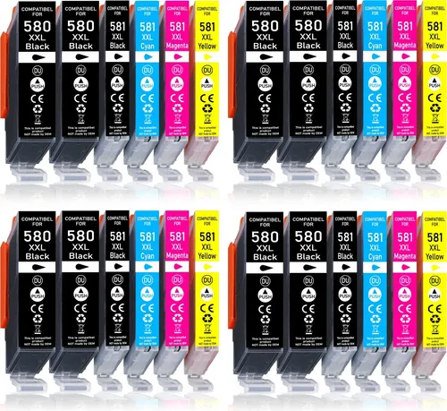 24er Pack Druckerpatronen 580 581 XXL kompatibel mit Canon TR7550