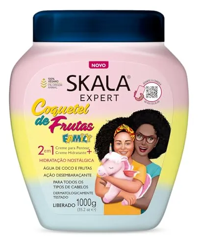 SKALA - Vegane Frucht Haarmaske 1000 ml | Intensiver Glanz und Geschmeidigkeit | 3-in-1: Maske, Spülung, Stylingcreme | 100% Vegan und Tierfreundlich, Weiß, 1 l Pack