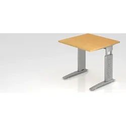 PROREGAL® Schreibtisch Mauri, Buche mit silbernem Gestell