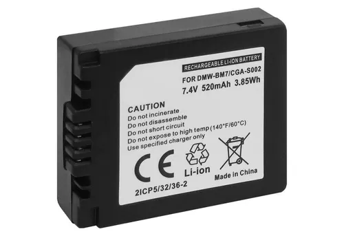 mtb more energy Kompatibler Akku für Panasonic CGA-S002, CGR-S002, DMW-BM7 Kamera-Akku kompatibel mit Akku-Typ Panasonic CGA-S002 / CGR-S002 / DMW-BM7 520 mAh (3,9 V)