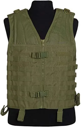 Mil-Tec Molle Carrier Weste Od Einheitsgröße - Robuste Molle Carrier Weste in Olivgrün, ideal für Camping und Outdoor-Aktivitäten mit vielseitigen Befestigungsmöglichkeiten.