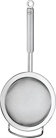Rösle Küchensieb Rundgriff feinmaschig 16 cm - Sonstige Küchenhelfer, ideal zum rückstandsfreien Abgießen und Feinpassieren, perfekt für Backen und zum Sieben von Mehl.