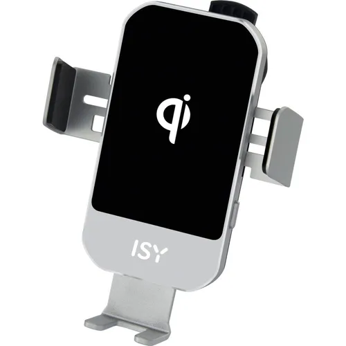 ISY ICC-5015 Kabelloses Smartphone Auto-Ladegerät, Silber