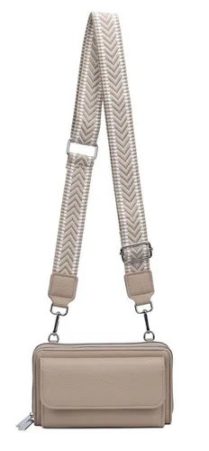 ITALYSHOP24 Schultertasche Damen Tasche Crossbody Brusttasche Kartenetui Umhängetasche Smartphone (kleine Gürtel-Tasche, 2 getrennte Fächer, breites Gurt, Kartenetui), Bodybag Geldbörse Muster Taschengurt Handytasche Leder Optik Crossover
