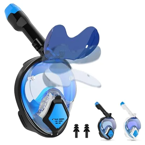 Schnorchelmaske Erwachsene Tauchmaske Erwachsene 180° Panoramablick Mit Kameraposition, mit Abnehmbarem KamerastäNder, Faltbarem Sonnenbrillendesign, Hd-Antibeschlag Snorkeling Mask (s/m)