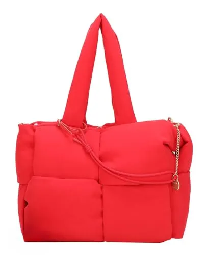 Fritzi aus Preussen Schultertasche Brigitte X Fritzi Weave Limited Puffed Sky Shopper Real Red rot