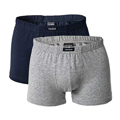 Ceceba Herren Short-Pants, Elastan, Baumwolle, Single Jersey, grau, Uni, 2er Pack 7 (x-Large)