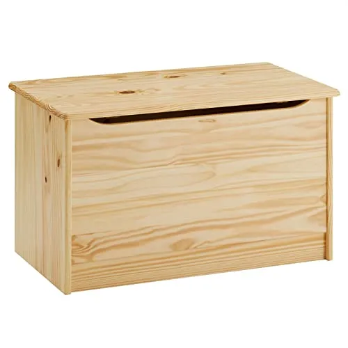 IDIMEX Spielzeugtruhe Hannah - Truhen & Kisten für Kinder, aus massivem Kiefernholz mit Klemmschutz für sichere Nutzung und viel Stauraum für Spielzeuge und mehr.