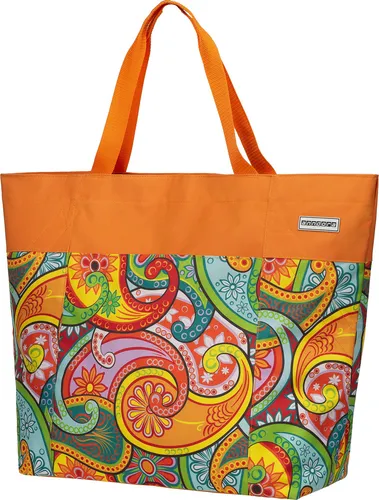Oversized StrandtascheEinkaufstasche - orange Paisley - XXL Tasche - Paisley