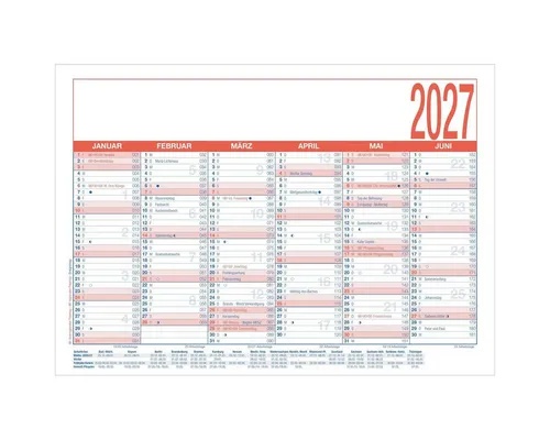 ZETTLER Terminplaner Arbeitstagekalender 908 kaschiert A4 29,7x21cm 2027