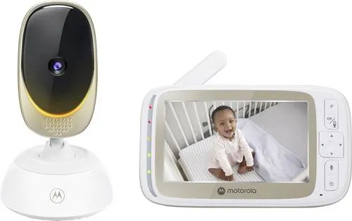 Motorola Nursery VM85 Connect Babyphone mit Kamera - Babyphone mit 5 Zoll Farbdisplay, HD-Streaming und Temperaturüberwachung. Ideal für Eltern, die ihr Baby auch aus der Ferne beruhigen möchten.