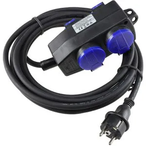 ChiliTec Verlängerungskabel für außen IP44, Schutzkontakt, Kabelytp H07RN-F aus Kunststoff, schwarz, 5 m