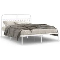 Produktbild Bettgestell mit Kopfteil Metall Weiß 150x200 cm