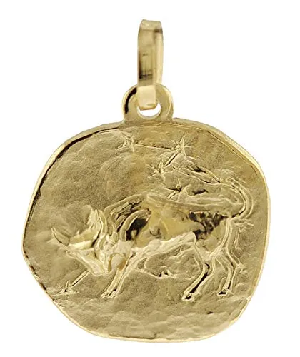 trendor Sternzeichenanhänger Stier - 333 Gold 16 mm - Kettenanhänger für das Sternzeichen Stier (21.04.-20.05.), aus hochwertigem 333 Gold, mit poliertem Motiv auf mattiertem Hintergrund, Made in Germany.