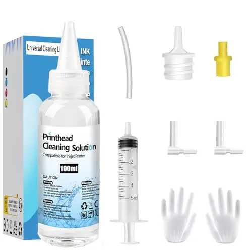 SHUOLEI Druckkopfreiniger 100ml - Zubehör für Drucker - Effektiver Düsenreiniger für alle Tintenstrahldrucker, löst Tintenblockaden und verbessert die Druckqualität.