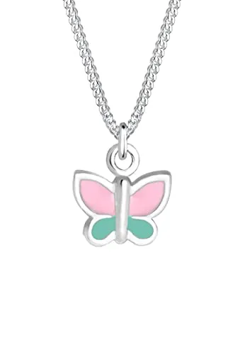 Produktbild Elli Kinder-Kette mit Anhänger Schmetterling 925 Silber Emaille 36 cm