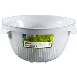 Produktbild Keter Germany GmbH CURVER ESSENTIALS Seiher mit Griffen, 3 Liter, Kunststoffsieb für den Haushalt, Farbe: weiß 221933