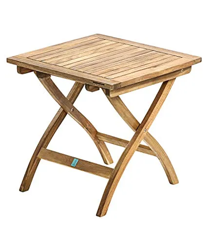Dehner Balkonset Klapptisch Macao aus Akazienholz - Balkonmöbel-Set mit klappbarem Tisch (50 x 50 cm), aus FSC®-zertifiziertem Akazienholz, ideal für kleine Balkone und vielseitig einsetzbar.