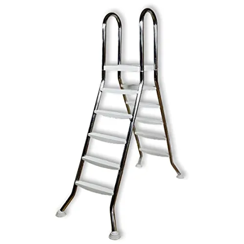 Paradies Pool® Edelstahl V2A Aufstellbecken - Poolleiter Hochbecken für freistehende oder teileingelassene Becken bis 150 cm Höhe, Menge: 1