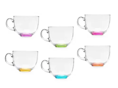 Latte Macchiato Gläser 470ml mit Henkel - 6er Set - Gläser & Glaswaren, sechsteiliges Set für Latte Macchiato mit praktischem Henkel, ideal für alle Anlässe und perfekt für Kaffeeliebhaber.