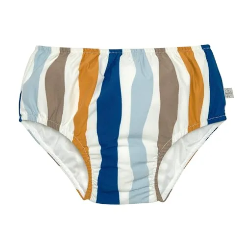 LÄSSIG Baby-und Kleinkind-Schwimmwindel Badewindel Badehose mit Windel mit UV-Schutz Waves blue/nature 19-24 Monate