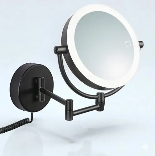 Libaro Kosmetikspiegel MODENA schwarz mit LED-Beleuchtung