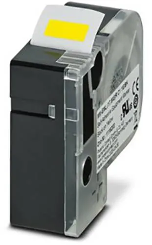 Phoenix Contact 1116203 MM-EML Etiketten für Thermotransferdrucker - Kabel Etikettenrolle in gelb/schwarz, selbstklebend, vorgestanzte Geometrie für einfache Anwendung, ideal für professionelle Kennzeichnung im Schaltschrank- und Anlagenbau.