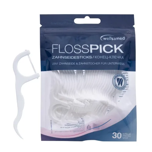 Wellsamed GmbH wellsamed FlossPick Zahnseidesticks 2in1 Flosser 30 Stk.