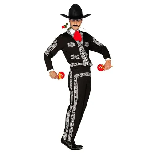 Widmann 44111 Costume MARIACHI S - Kostüm-Outfits für Erwachsene, inklusive Jacke, Hose, Hut und Krawatte – verwandeln Sie sich im Handumdrehen in einen echten mexikanischen Mariachi für Karneval oder Mottoparty!