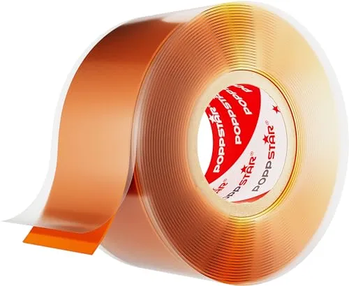 POPPSTAR selbstverschweißendes Silikonband, 3m x 25mm, Isolierband und Dichtungsband (Wasser, Luft), orange, 1 Rolle
