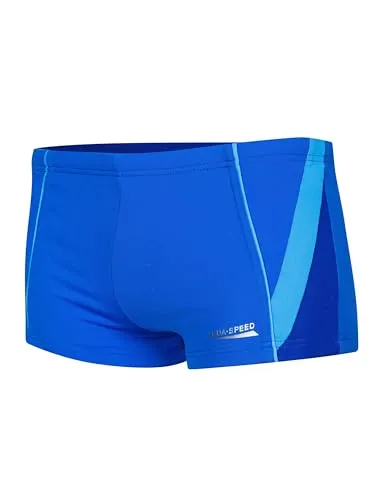 Aqua Speed Boxer Badehose eng Jungen - Diego, Marineblau - Badehosen für Jungen mit einzigartigem Design, ideal für Schwimmen und Wassersport, inklusive gratis E-Book!