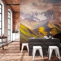 PROFHOME 382571-GU Fototapete Landschaft in Grün, Braun, Beige und Weiß - Hochwertige Vliestapete für ein gemütliches Ambiente. Ideal für Wohnräume, leicht zu verarbeiten und restlos trocken abziehbar.