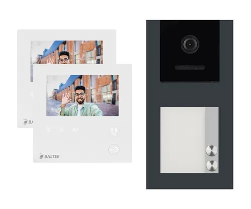BALTER EVO MINI Aufputz Video Türsprechanlage - Türsprechanlage mit 2 Drahtsystem und 2x 4,3