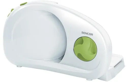 Sencor Allesschneider SFS 1001GR - Klappbar und Leistungsstark - Allesschneider in Grün mit 170mm Inox Klinge, einstellbarer Schnittstärke von 0-15mm, ideal für Schinken, Wurst, Brot und Käse. Kompakt und leistungsstark mit 100W.