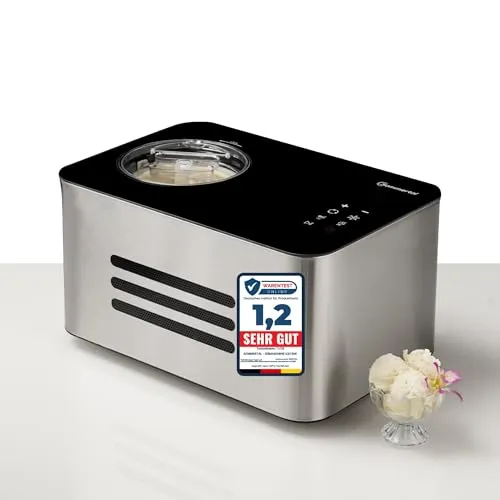 Sommertal Eiscreme Maschine ICE1500 3-in-1 - Eismaschine mit 1,5L XXL-Behälter und integriertem Kühlkompressor für selbstgemachtes Milcheis und Sorbet - kein Vorkühlen nötig!