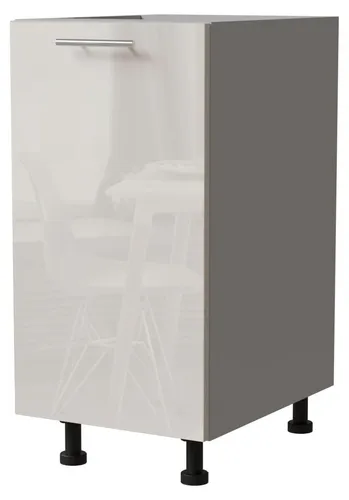 Feldmann-Wohnen Unterschrank, Creme, Grau, Holz