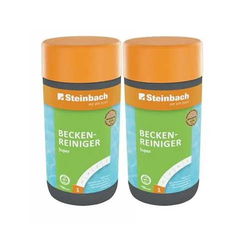STEINBACH Beckenreiniger Super 2 l | starker Pool-Grundreiniger gegen Kalk, Rost & Schmutz | für Folien- & Fliesenbecken | saurer Reiniger für Frühjahrsreinigung & Saisonstart