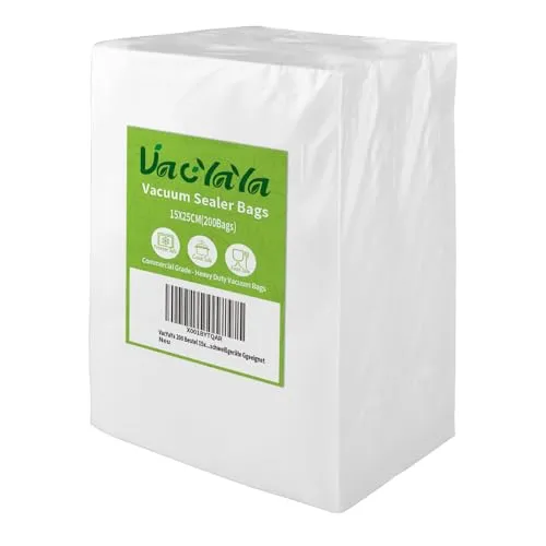 VacYaYa 200 Beutel 15x25cm Vakuumier Beutel Vakuumbeutel für Lebensmittel,BPA-Frei Sous Vide Vakuumierbeutel Beutel für Vakuumierer und Folienschweißgeräte Geeignet